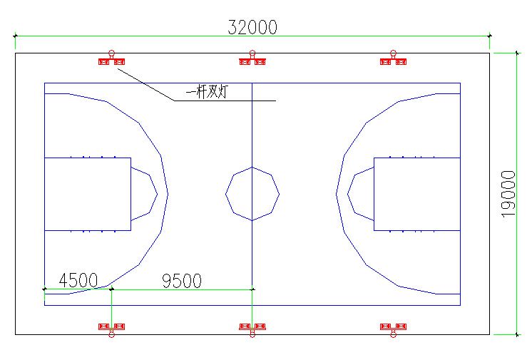 篮球场灯安装位置